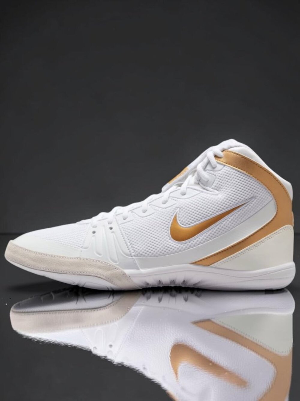 Nike Freek Mens Wrestling Shoes White Grey Metallic Gold (NEW) 316403 100
